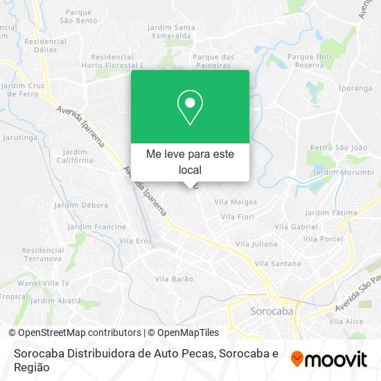 Sorocaba Distribuidora de Auto Pecas mapa