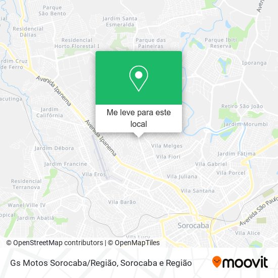 Gs Motos Sorocaba/Região mapa