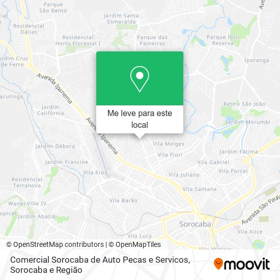 Comercial Sorocaba de Auto Pecas e Servicos mapa