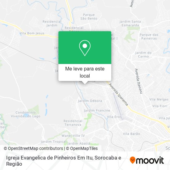 Igreja Evangelica de Pinheiros Em Itu mapa