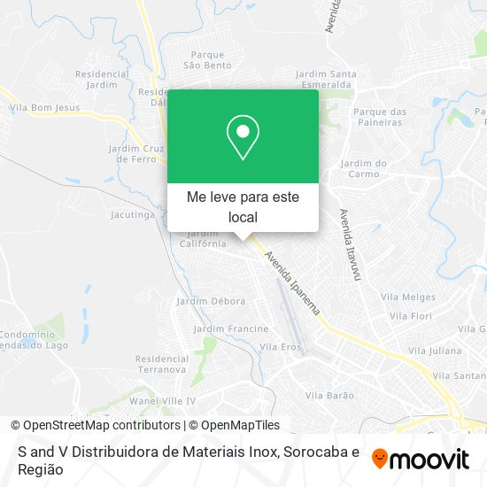 S and V Distribuidora de Materiais Inox mapa