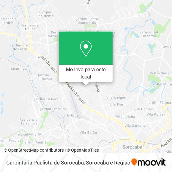 Carpintaria Paulista de Sorocaba mapa