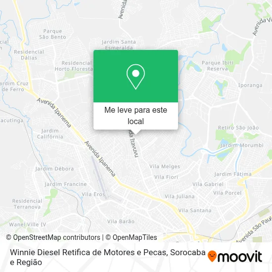 Winnie Diesel Retifica de Motores e Pecas mapa