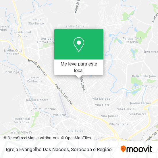 Igreja Evangelho Das Nacoes mapa