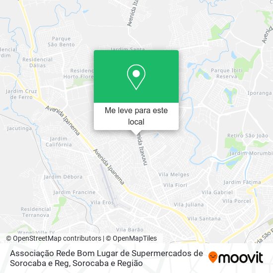 Associação Rede Bom Lugar de Supermercados de Sorocaba e Reg mapa