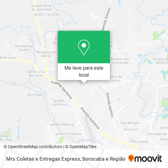 Mrs Coletas e Entregas Express mapa