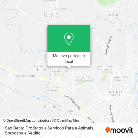 Sao Bento Produtos e Servicos Para a Animais mapa