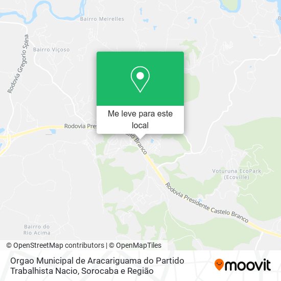 Orgao Municipal de Aracariguama do Partido Trabalhista Nacio mapa