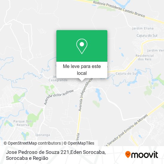 Jose Pedroso de Souza 221,Eden Sorocaba mapa
