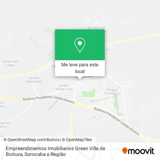 Empreendimentos Imobiliarios Green Ville de Boituva mapa