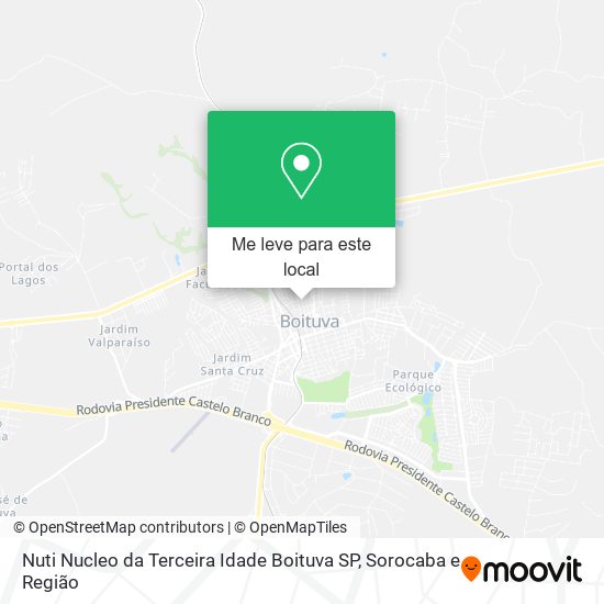 Nuti Nucleo da Terceira Idade Boituva SP mapa