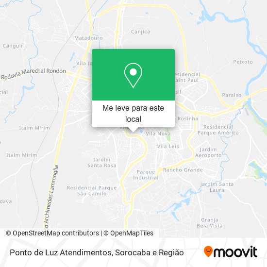 Ponto de Luz Atendimentos mapa