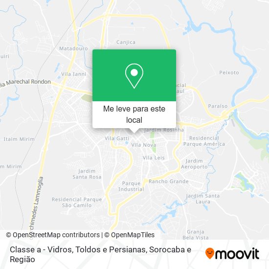 Classe a - Vidros, Toldos e Persianas mapa
