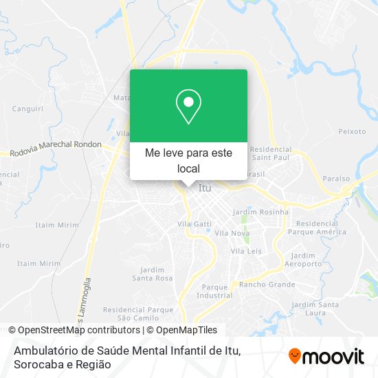 Ambulatório de Saúde Mental Infantil de Itu mapa