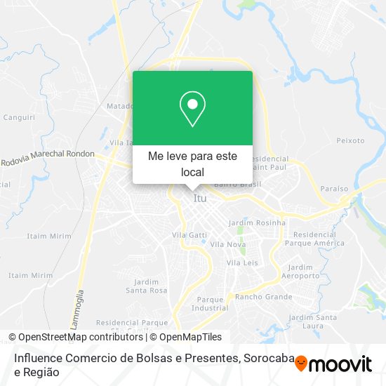 Influence Comercio de Bolsas e Presentes mapa