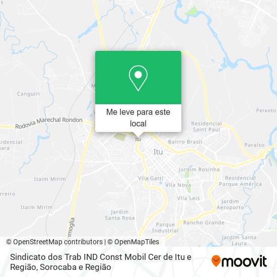 Sindicato dos Trab IND Const Mobil Cer de Itu e Região mapa