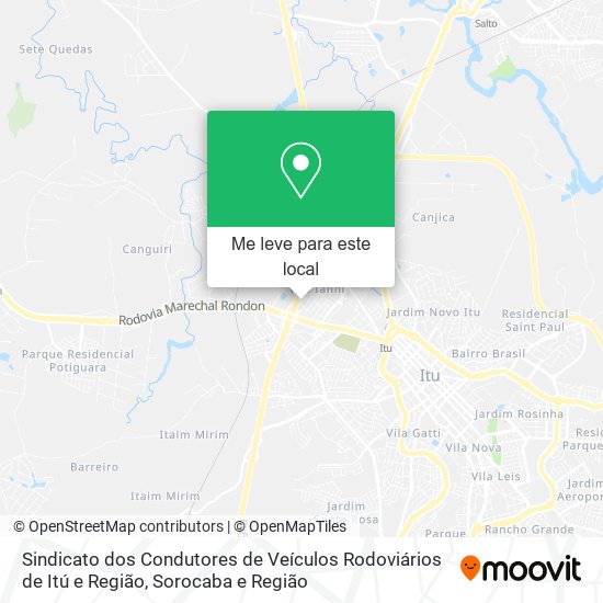 Sindicato dos Condutores de Veículos Rodoviários de Itú e Região mapa