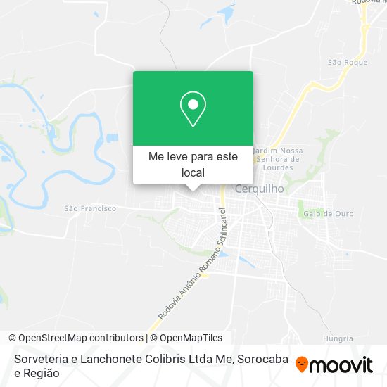 Sorveteria e Lanchonete Colibris Ltda Me mapa