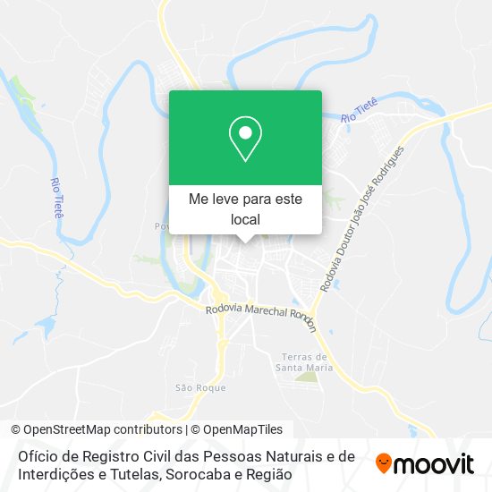 Ofício de Registro Civil das Pessoas Naturais e de Interdições e Tutelas mapa