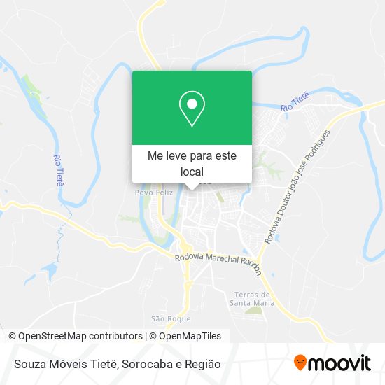 Souza Móveis Tietê mapa