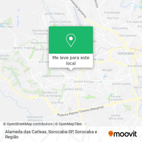 Alameda das Catleas, Sorocaba-SP mapa