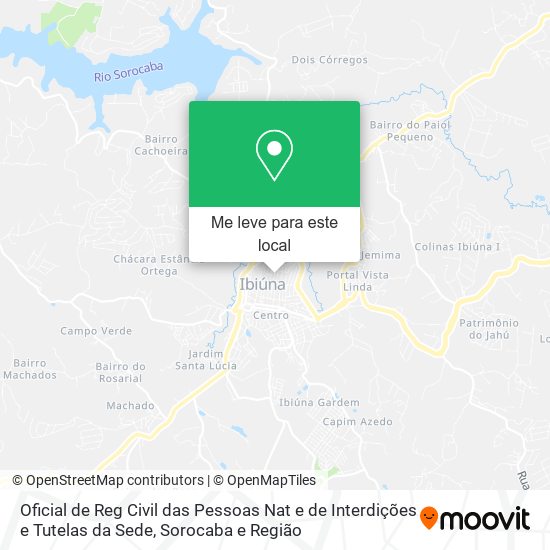 Oficial de Reg Civil das Pessoas Nat e de Interdições e Tutelas da Sede mapa