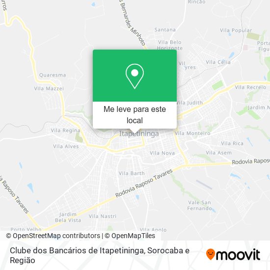 Clube dos Bancários de Itapetininga mapa