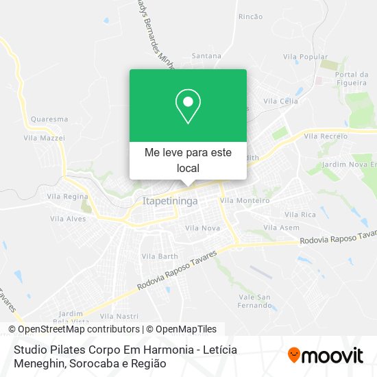 Studio Pilates Corpo Em Harmonia - Letícia Meneghin mapa