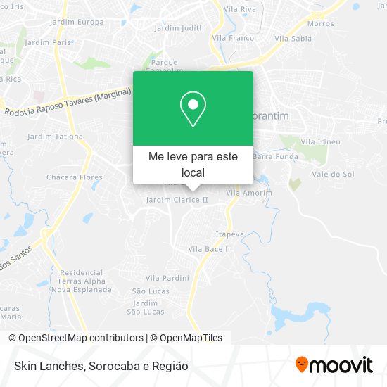 Skin Lanches mapa