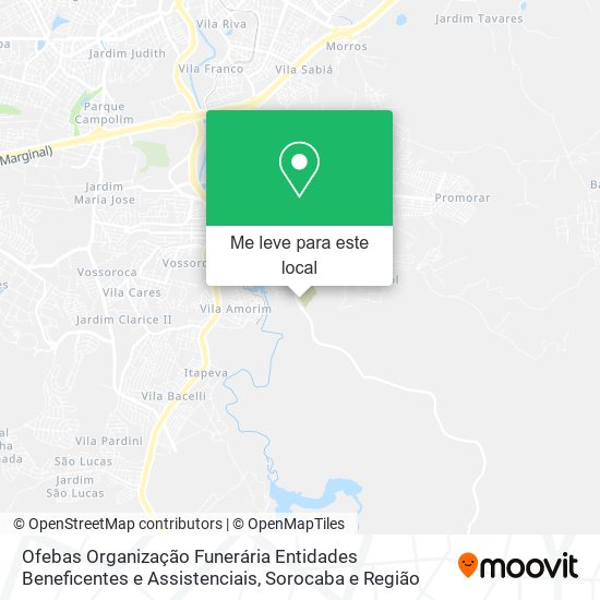 Ofebas Organização Funerária Entidades Beneficentes e Assistenciais mapa