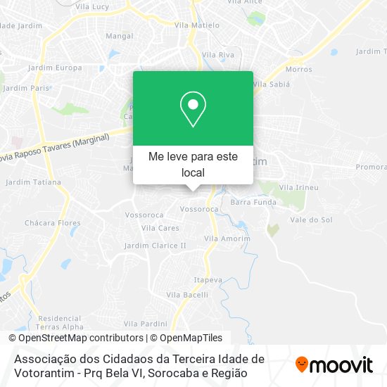 Associação dos Cidadaos da Terceira Idade de Votorantim - Prq Bela VI mapa