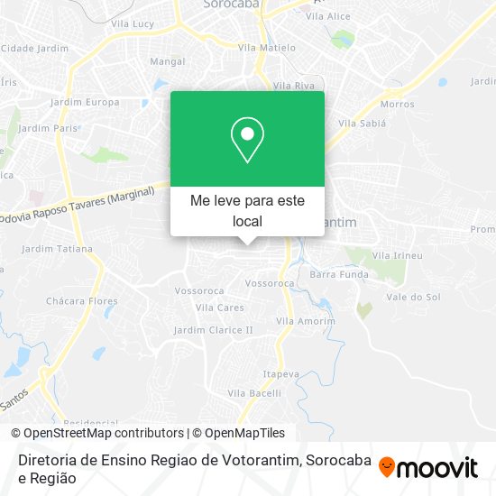 Diretoria de Ensino Regiao de Votorantim mapa