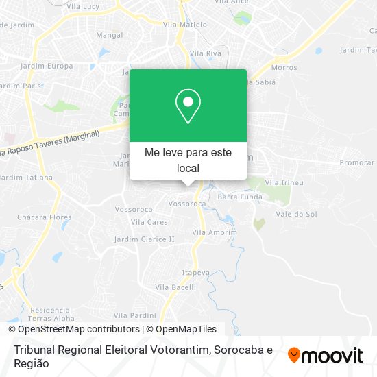 Tribunal Regional Eleitoral Votorantim mapa
