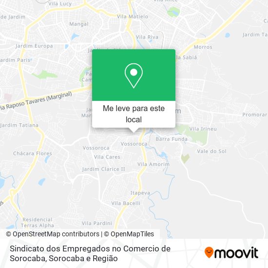 Sindicato dos Empregados no Comercio de Sorocaba mapa