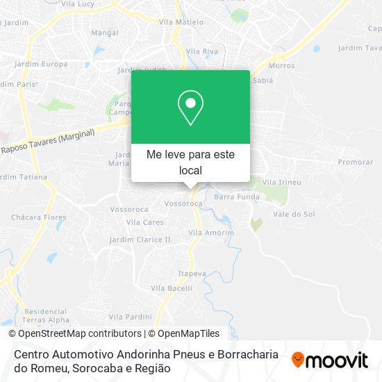 Centro Automotivo Andorinha Pneus e Borracharia do Romeu mapa