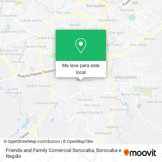 Friends and Family Comercial Sorocaba mapa