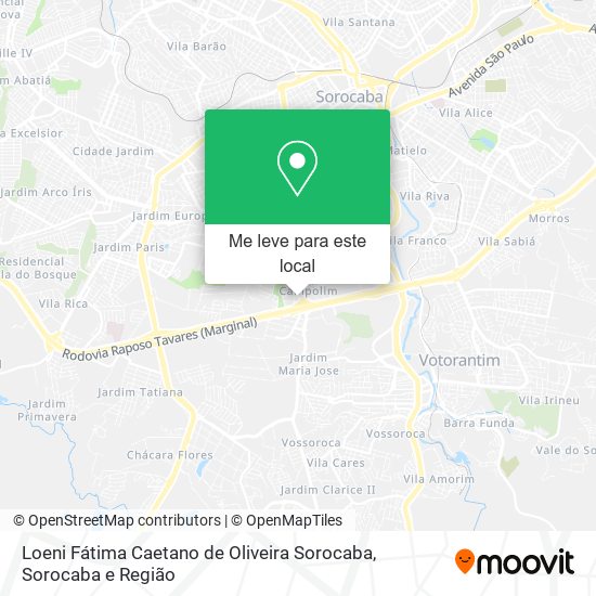 Loeni Fátima Caetano de Oliveira Sorocaba mapa