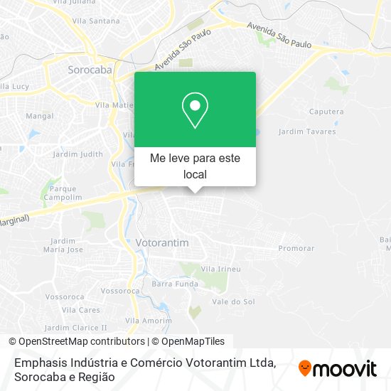 Emphasis Indústria e Comércio Votorantim Ltda mapa