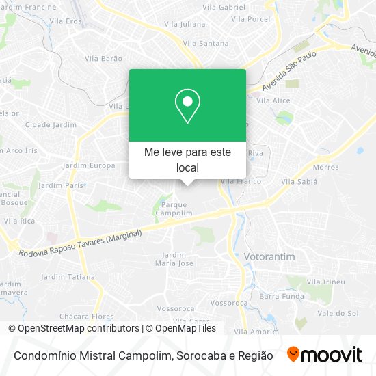 Condomínio Mistral Campolim mapa