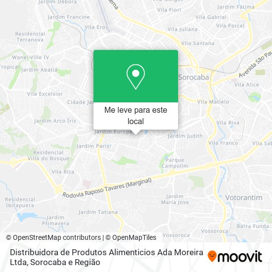 Distribuidora de Produtos Alimenticios Ada Moreira Ltda mapa