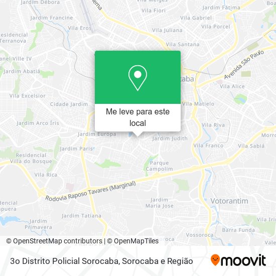 3o Distrito Policial Sorocaba mapa