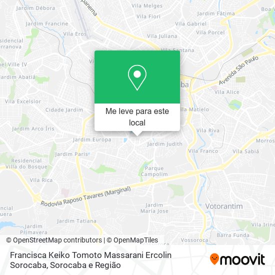 Francisca Keiko Tomoto Massarani Ercolin Sorocaba mapa