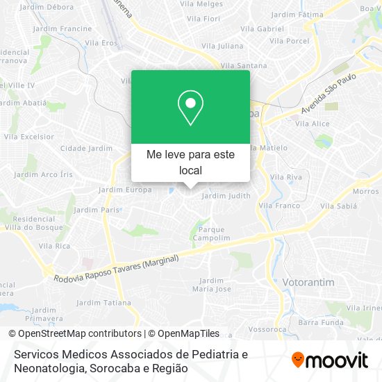 Servicos Medicos Associados de Pediatria e Neonatologia mapa