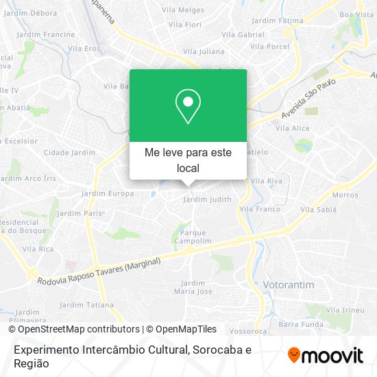 Experimento Intercâmbio Cultural mapa