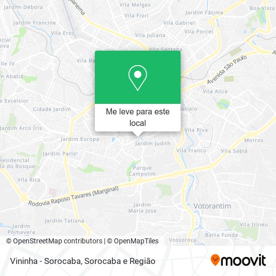 Vininha - Sorocaba mapa