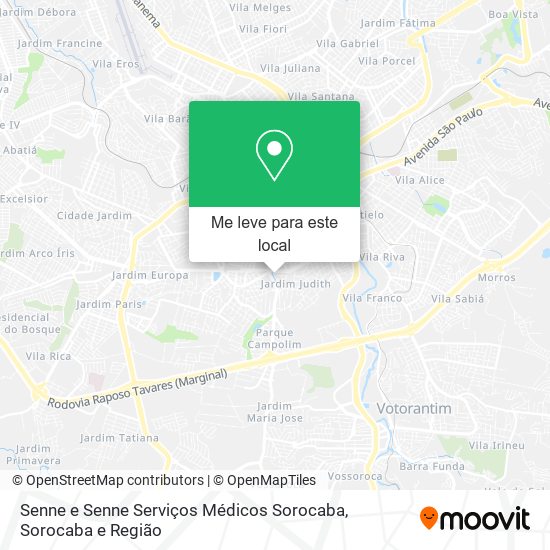 Senne e Senne Serviços Médicos Sorocaba mapa