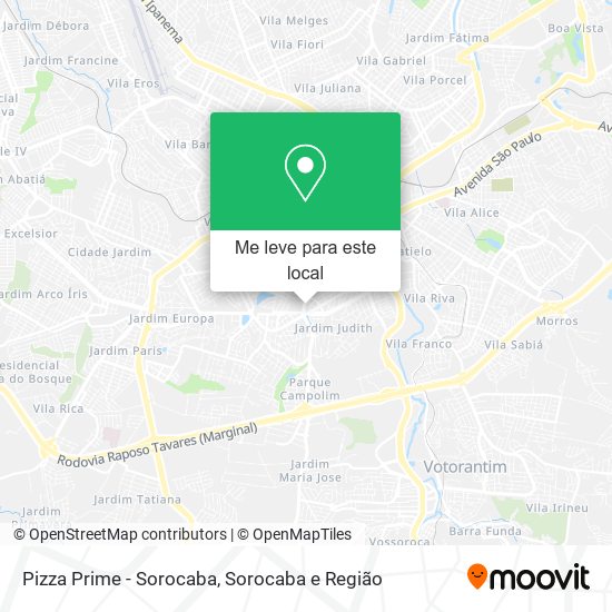 Pizza Prime - Sorocaba mapa