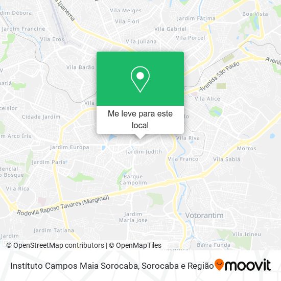 Instítuto Campos Maia Sorocaba mapa