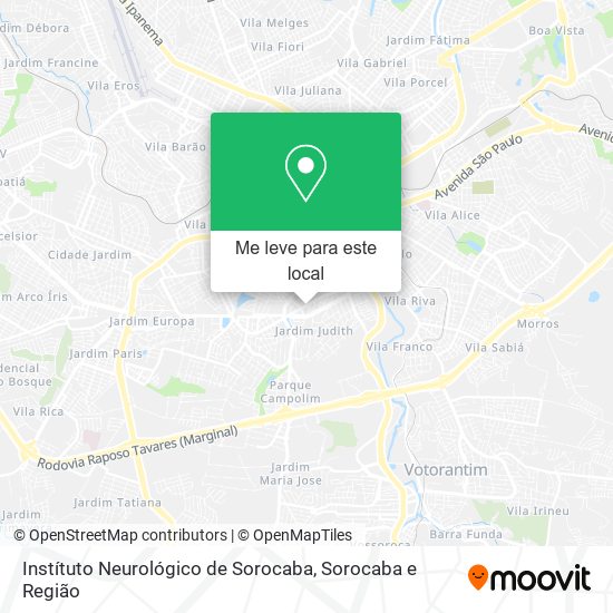 Instítuto Neurológico de Sorocaba mapa