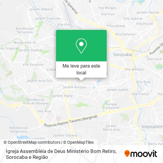 Igreja Assembléia de Deus Ministério Bom Retiro mapa